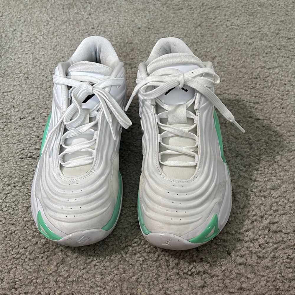 Mens White and Green Athletic Shoes - Picture 2 of 16